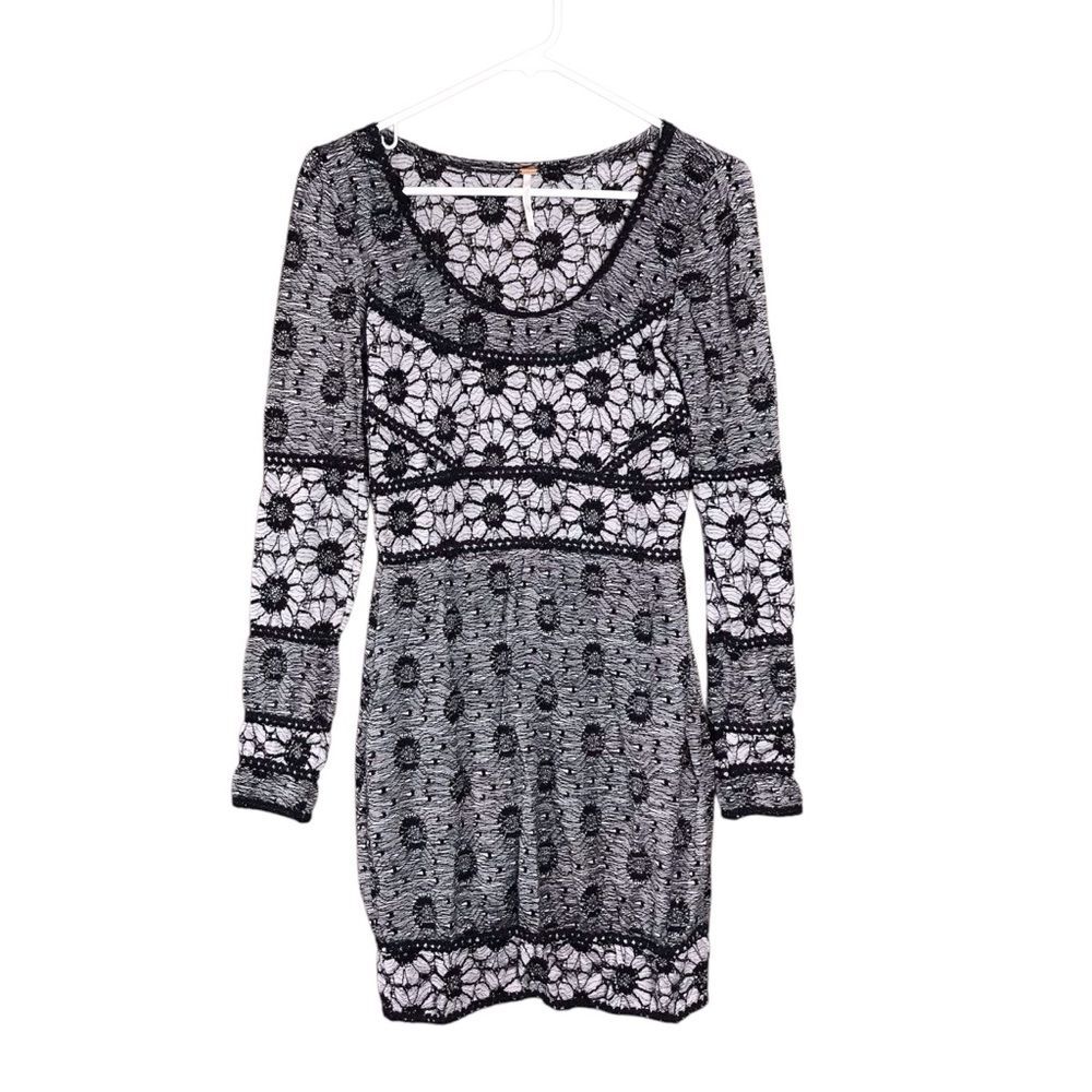 Free People Womens Stretch Floral Lace Lined Dress Size XS